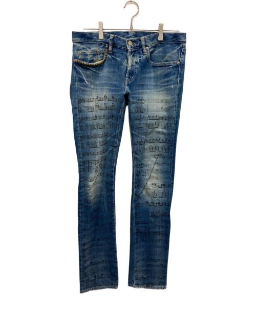 Hysteric Glamour（ヒステリックグラマー）Hysteric Glamour (ヒステリックグラマー) 音符スタッズデニムパンツ インディゴ サイズ:W30の古着・服飾アイテム