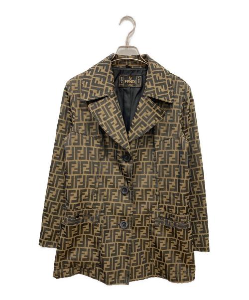 FENDI（フェンディ）FENDI (フェンディ) ズッカ柄ハーフコート ブラウン サイズ:40の古着・服飾アイテム