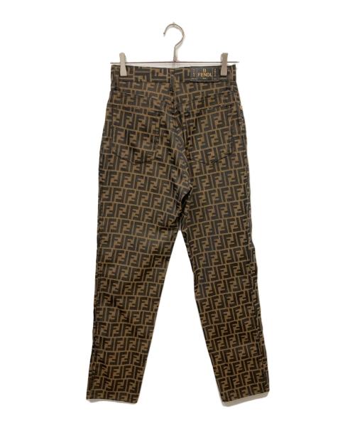FENDI（フェンディ）FENDI (フェンディ) ズッカ柄テーパードパンツ ブラウン サイズ:42の古着・服飾アイテム