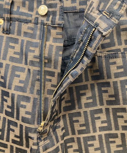 FENDI（フェンディ）FENDI (フェンディ) ズッカ柄テーパードパンツ ブラウン サイズ:42の古着・服飾アイテム