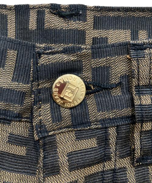 FENDI（フェンディ）FENDI (フェンディ) ズッカ柄テーパードパンツ ブラウン サイズ:42の古着・服飾アイテム