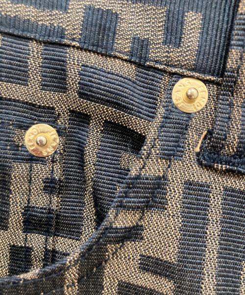 FENDI（フェンディ）FENDI (フェンディ) ズッカ柄テーパードパンツ ブラウン サイズ:42の古着・服飾アイテム