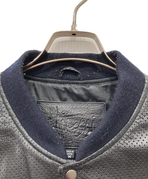 stussy（ステューシー）stussy (ステューシー) パンチングレザージャケット ブラック サイズ:Mの古着・服飾アイテム