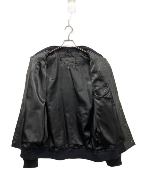 stussy（ステューシー）stussy (ステューシー) パンチングレザージャケット ブラック サイズ:Mの古着・服飾アイテム