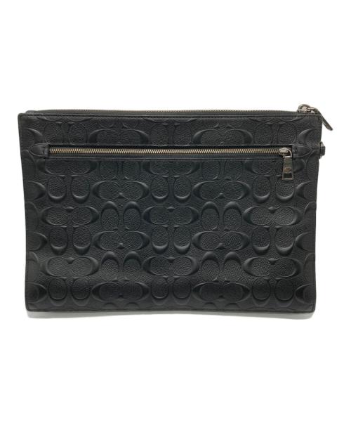 COACH（コーチ）COACH (コーチ) シグネチャーエンボスドクラッチバッグ ブラックの古着・服飾アイテム