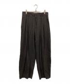 STUDIO NICHOLSONスタジオ ニコルソン）の古着「LINE DOUBLE PLEAT VOLUME PANT」｜ブラウン