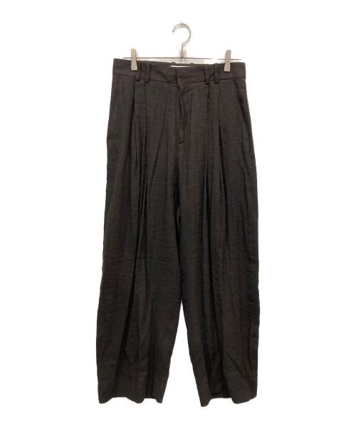STUDIO NICHOLSON（スタジオ ニコルソン）STUDIO NICHOLSON (スタジオ ニコルソン) LINE DOUBLE PLEAT VOLUME PANT ブラウン サイズ:Sの古着・服飾アイテム