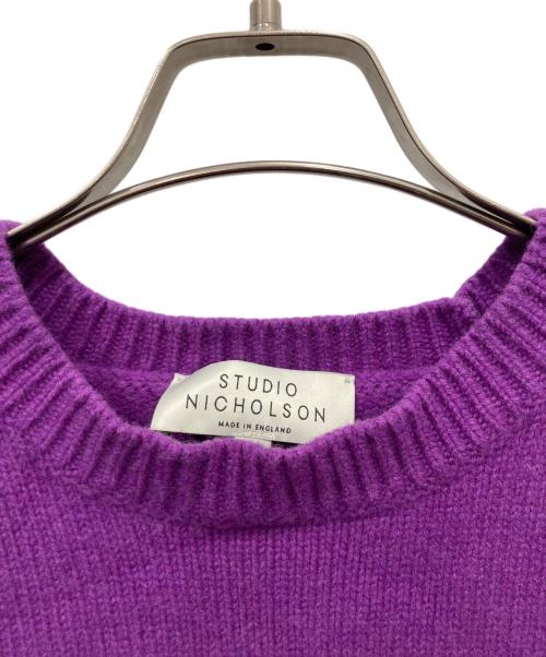 STUDIO NICHOLSON（スタジオ ニコルソン）STUDIO NICHOLSON (スタジオ ニコルソン) HEMYL ENGLISH LAMBSWOOL パープル サイズ:Lの古着・服飾アイテム