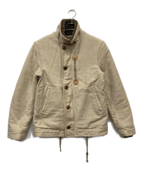BLUE BLUE（ブルーブルー）BLUE BLUE (ブルーブルー) N-1 ジャーマンクロスデッキジャケット ベージュ サイズ:2の古着・服飾アイテム