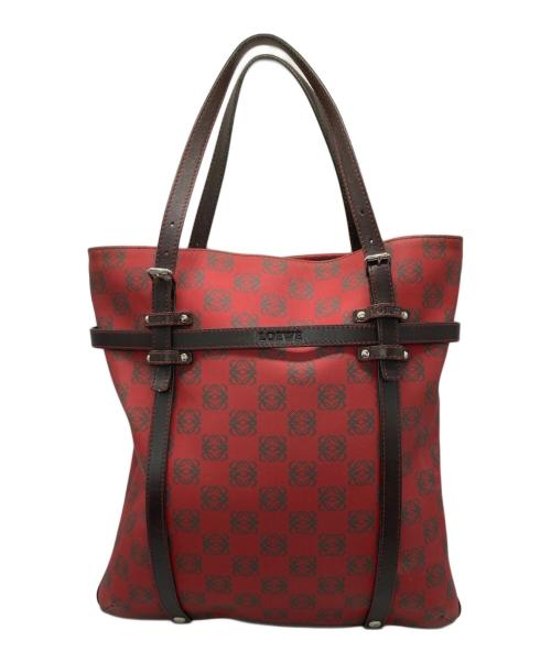 LOEWE（ロエベ）LOEWE (ロエベ) リピートアナグラムトートバッグ レッドの古着・服飾アイテム