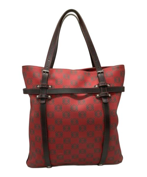 LOEWE（ロエベ）LOEWE (ロエベ) リピートアナグラムトートバッグ レッドの古着・服飾アイテム