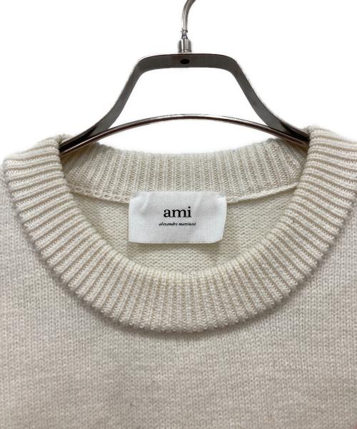 AMI Alexandre Mattiussi（アミアレクサンドルマテュッシ）AMI Alexandre Mattiussi (アミアレクサンドルマテュッシ) ハートロゴクルーネックセーター ホワイト サイズ:Mの古着・服飾アイテム