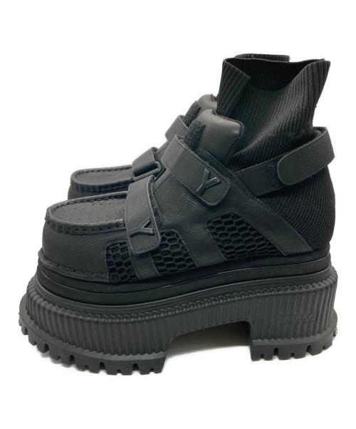 YELLO（イエロ）YELLO (イエロ) NO.0 PLATFORM SHORT BOOTS ブラック サイズ:2XLの古着・服飾アイテム