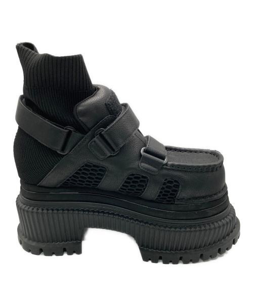 YELLO（イエロ）YELLO (イエロ) NO.0 PLATFORM SHORT BOOTS ブラック サイズ:2XLの古着・服飾アイテム