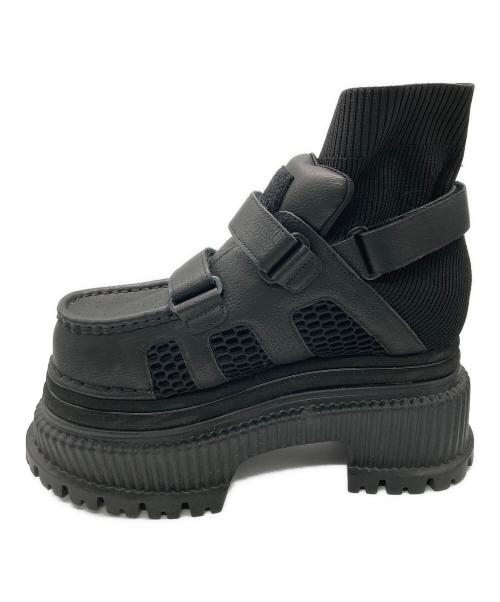 YELLO（イエロ）YELLO (イエロ) NO.0 PLATFORM SHORT BOOTS ブラック サイズ:2XLの古着・服飾アイテム