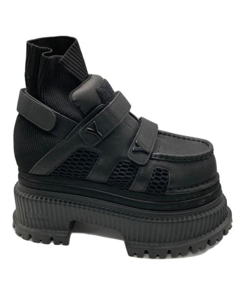 YELLO（イエロ）YELLO (イエロ) NO.0 PLATFORM SHORT BOOTS ブラック サイズ:2XLの古着・服飾アイテム
