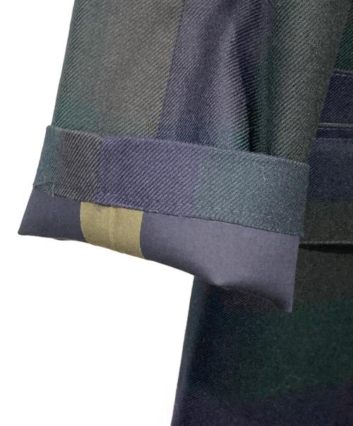 MACKINTOSH（マッキントッシュ）MACKINTOSH (マッキントッシュ) ゴム引きコート グリーン×ネイビー サイズ:32の古着・服飾アイテム