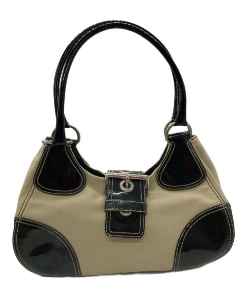 PRADA（プラダ）PRADA (プラダ) トートバッグ ベージュ×ブラックの古着・服飾アイテム