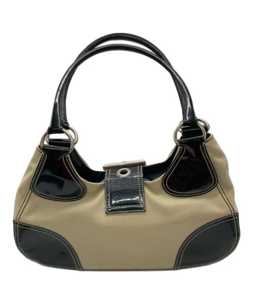 PRADA（プラダ）PRADA (プラダ) トートバッグ ベージュ×ブラックの古着・服飾アイテム