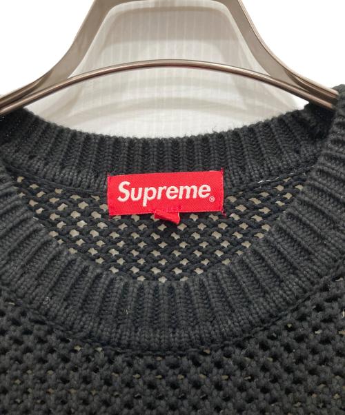 SUPREME（シュプリーム）Supreme (シュプリーム) open knit small box sweater ブラック サイズ:Mの古着・服飾アイテム