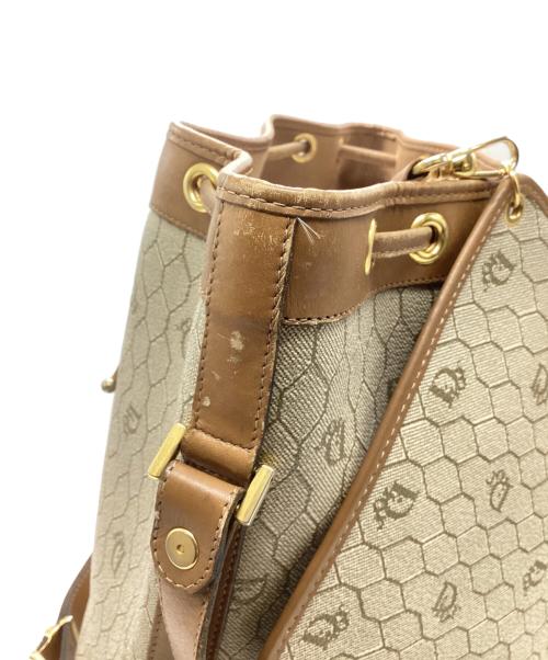 Christian Dior（クリスチャン ディオール）Christian Dior (クリスチャン ディオール) ハニカム柄巾着ショルダーバッグ ベージュの古着・服飾アイテム