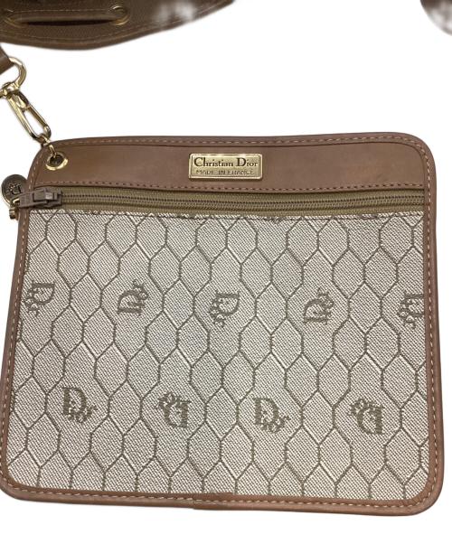 Christian Dior（クリスチャン ディオール）Christian Dior (クリスチャン ディオール) ハニカム柄巾着ショルダーバッグ ベージュの古着・服飾アイテム