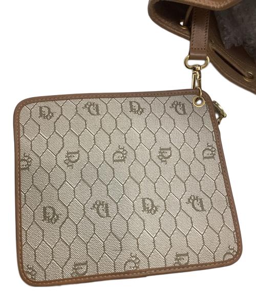 Christian Dior（クリスチャン ディオール）Christian Dior (クリスチャン ディオール) ハニカム柄巾着ショルダーバッグ ベージュの古着・服飾アイテム