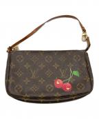 LOUIS VUITTON×村上隆ルイ ヴィトン×タカシ ムラカミ）の古着「モノグラム・チェリー ポシェット」｜ブラウン