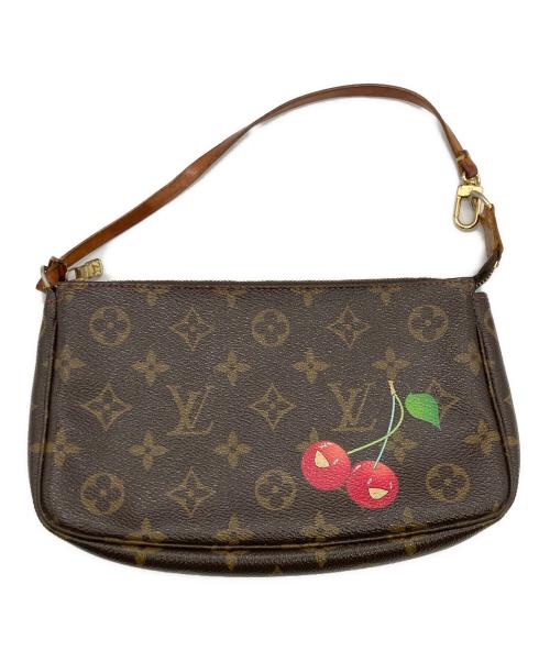 LOUIS VUITTON（ルイ ヴィトン）LOUIS VUITTON (ルイ ヴィトン) 村上隆 (タカシ ムラカミ) モノグラム・チェリー ポシェット ブラウンの古着・服飾アイテム