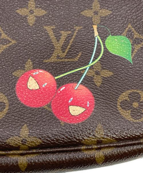 LOUIS VUITTON（ルイ ヴィトン）LOUIS VUITTON (ルイ ヴィトン) 村上隆 (タカシ ムラカミ) モノグラム・チェリー ポシェット ブラウンの古着・服飾アイテム