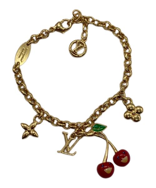 LOUIS VUITTON（ルイ ヴィトン）LOUIS VUITTON (ルイ ヴィトン) 村上隆 (タカシ ムラカミ) Cerise Bracelet ゴールド×レッドの古着・服飾アイテム