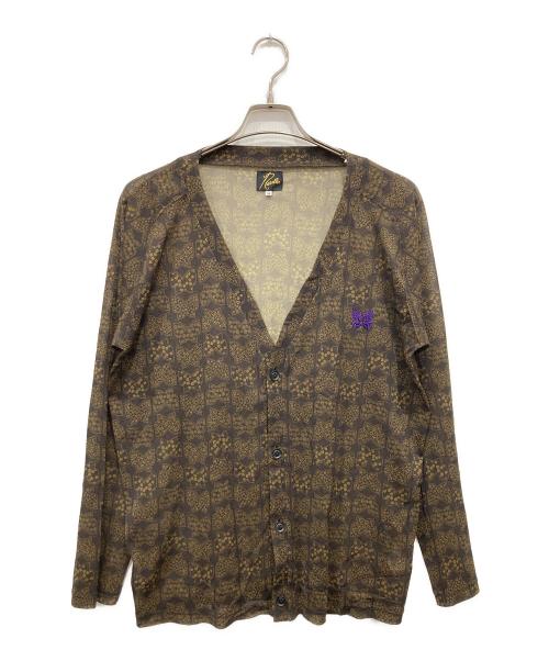 Needles（ニードルズ）Needles (ニードルズ) Vネックメッシュカーディガン ブラウン サイズ:Mの古着・服飾アイテム