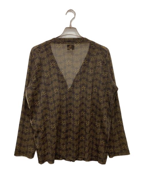 Needles（ニードルズ）Needles (ニードルズ) Vネックメッシュカーディガン ブラウン サイズ:Mの古着・服飾アイテム