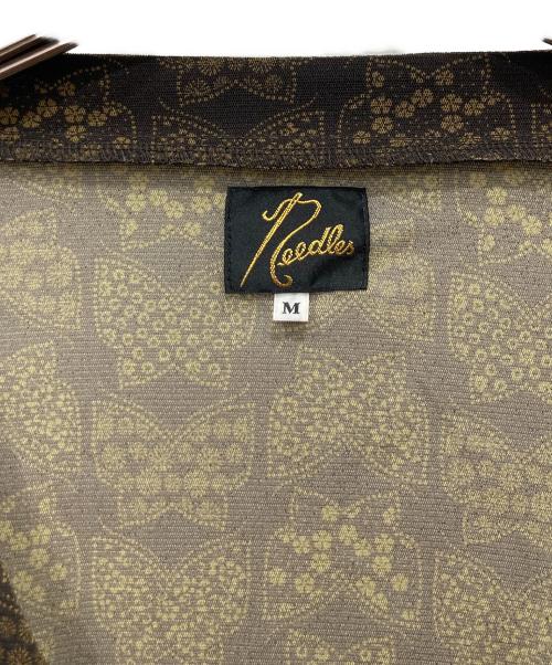 Needles（ニードルズ）Needles (ニードルズ) Vネックメッシュカーディガン ブラウン サイズ:Mの古着・服飾アイテム