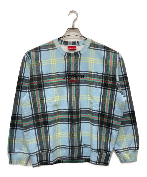 SUPREME（シュプリーム）SUPREME (シュプリーム) 21SS Plaid Crewneck ブルー サイズ:Mの古着・服飾アイテム