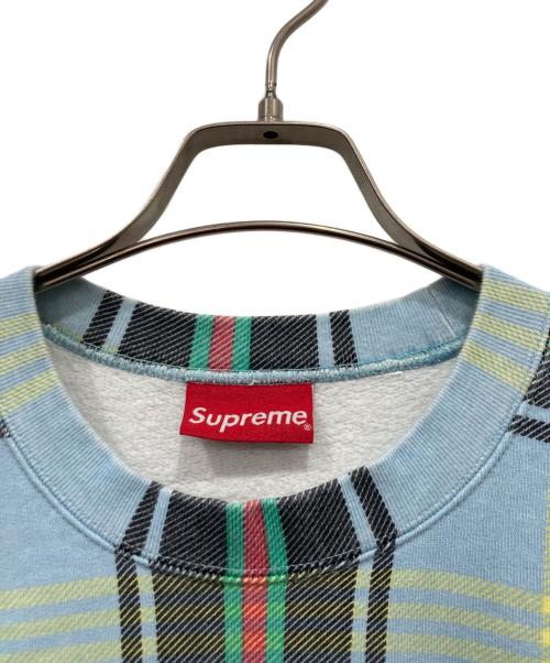SUPREME（シュプリーム）SUPREME (シュプリーム) 21SS Plaid Crewneck ブルー サイズ:Mの古着・服飾アイテム