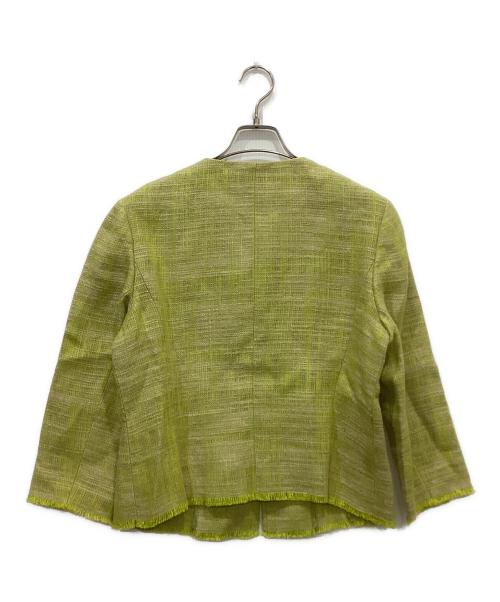 BALENCIAGA（バレンシアガ）BALENCIAGA (バレンシアガ) リネンノーカラージャケット イエロー サイズ:40の古着・服飾アイテム