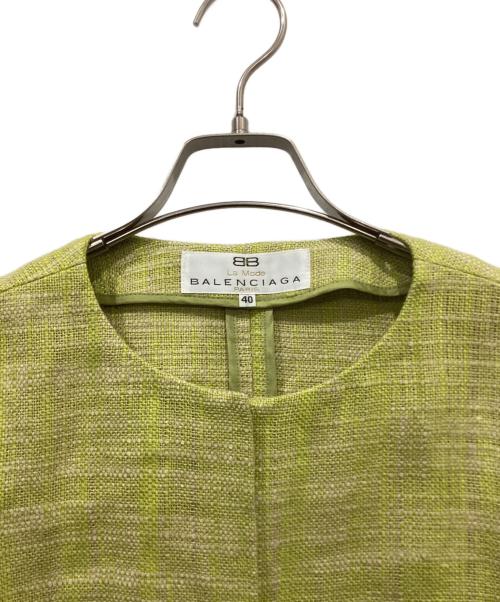 BALENCIAGA（バレンシアガ）BALENCIAGA (バレンシアガ) リネンノーカラージャケット イエロー サイズ:40の古着・服飾アイテム