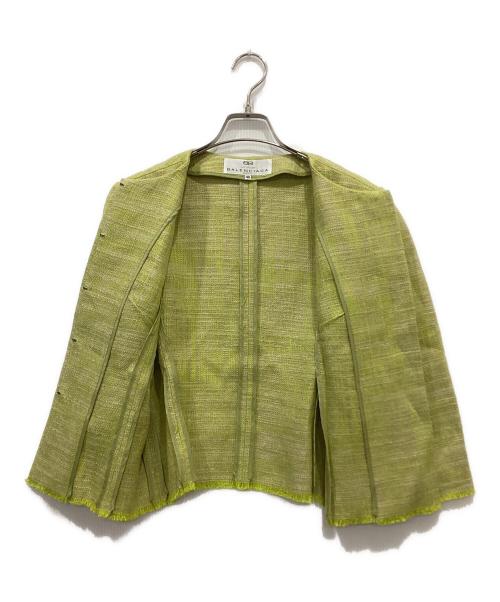 BALENCIAGA（バレンシアガ）BALENCIAGA (バレンシアガ) リネンノーカラージャケット イエロー サイズ:40の古着・服飾アイテム