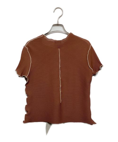 kotohayokozawa（コトハヨコザワ）kotohayokozawa (コトハヨコザワ) プリーツカットソー ブラウン サイズ:Freeの古着・服飾アイテム