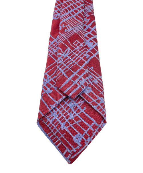 hazama（ハザマ）hazama (ハザマ) 狂気を帯びた五線のネクタイ レッド サイズ:不明の古着・服飾アイテム