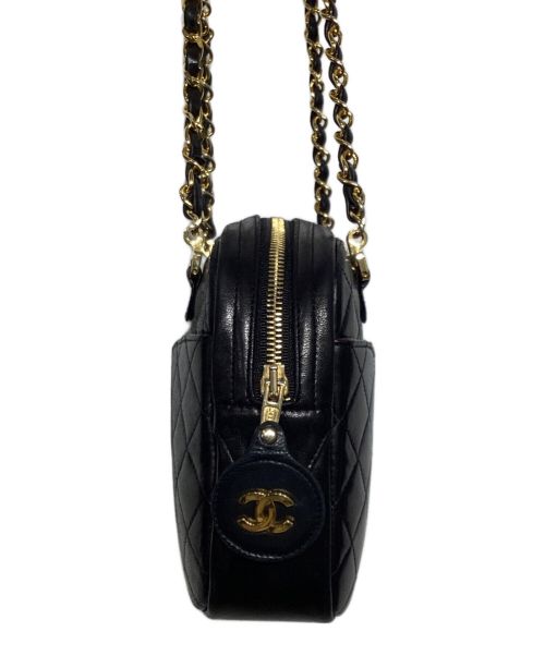 CHANEL（シャネル）CHANEL (シャネル) ダブルチェーン マトラッセショルダーバッグ ブラックの古着・服飾アイテム