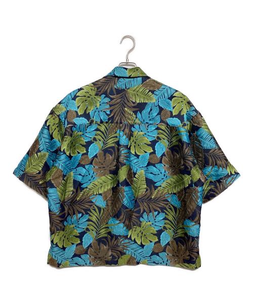 MAISON SPECIAL（メゾンスペシャル）MAISON SPECIAL (メゾンスペシャル) リーフジャガードプライムオーバーオープンカラーショートスリーブシャツ　11231311228 ネイビーの古着・服飾アイテム