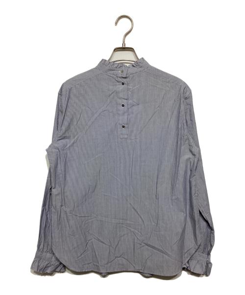 GALERIE VIE（ギャルリーヴィー）GALERIE VIE (ギャルリーヴィー) コットン カットオフフリルブラウス ブルー サイズ:Fの古着・服飾アイテム