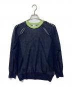 6(ROKU) BEAUTY&YOUTHロク ビューティーアンドユース）の古着「SHEER COLOR RIB PULLOVER」｜ネイビー
