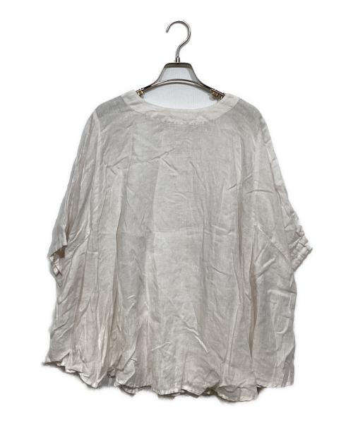 nest Robe（ネストローブ）nest Robe (ネストローブ) リネンサークルフレアブラウス 01222-1059 ホワイト サイズ:Fの古着・服飾アイテム