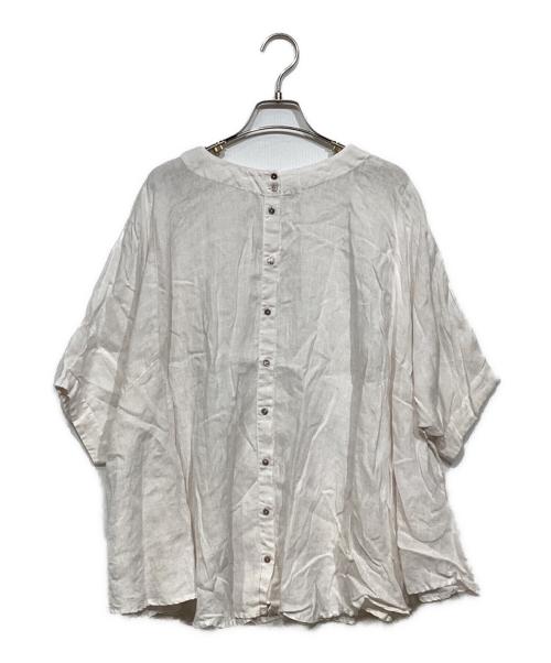 nest Robe（ネストローブ）nest Robe (ネストローブ) リネンサークルフレアブラウス 01222-1059 ホワイト サイズ:Fの古着・服飾アイテム