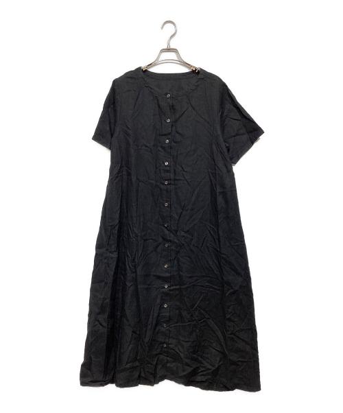 nest Robe（ネストローブ）nest Robe (ネストローブ) リネンワンピース　01172-1187 ブラック サイズ:freeの古着・服飾アイテム