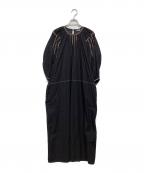 CLANEクラネ）の古着「SMOCK EMBROIDERY ONE PIECE　10112-5262」｜ブラック