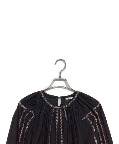 CLANE（クラネ）CLANE (クラネ) SMOCK EMBROIDERY ONE PIECE　10112-5262 ブラック サイズ:2の古着・服飾アイテム